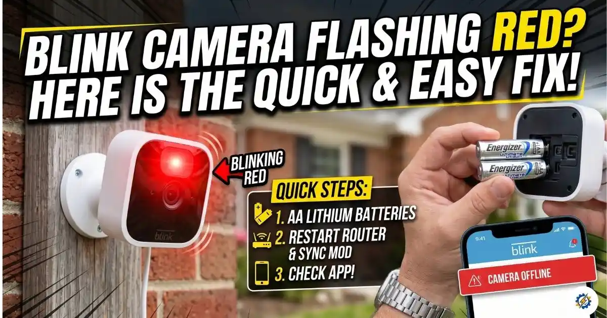 Blink camera flashing red